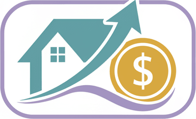 Логотип компании Супер Заработок, абстрактный символ онлайн-опросов для домохозяек, чистый дизайн.