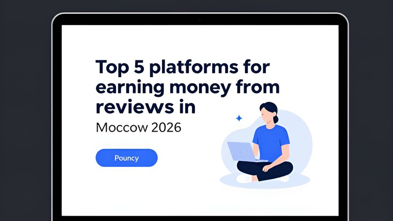 Современная иллюстрация с ноутбуком и иконками отзывов для статьи о заработке на рецензиях